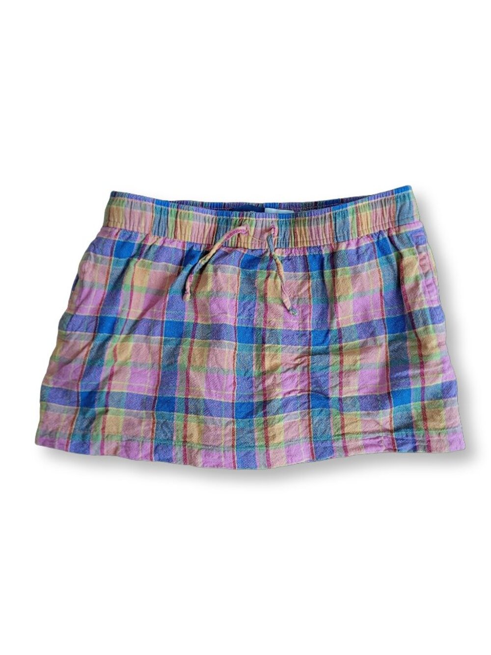 Old Navy Yellow Pink Plaid Mini Skirt Preppy Y2K Skirt (Kids XL)